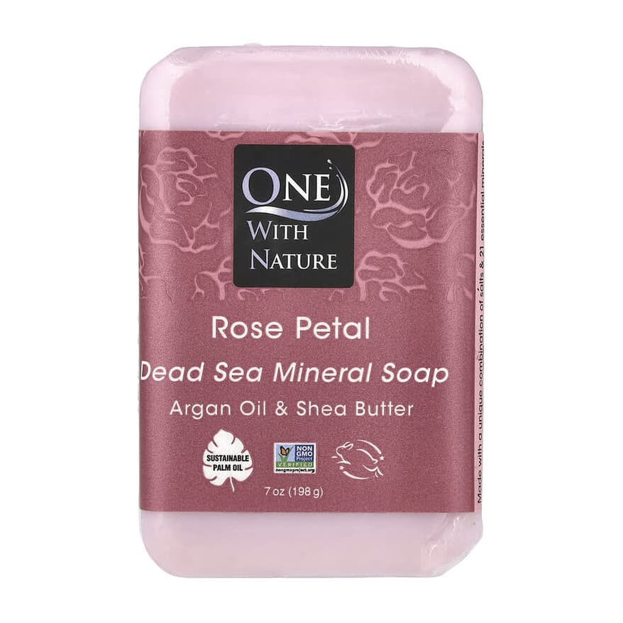 Dead Sea Mineral Soap Bar, Rose Petal