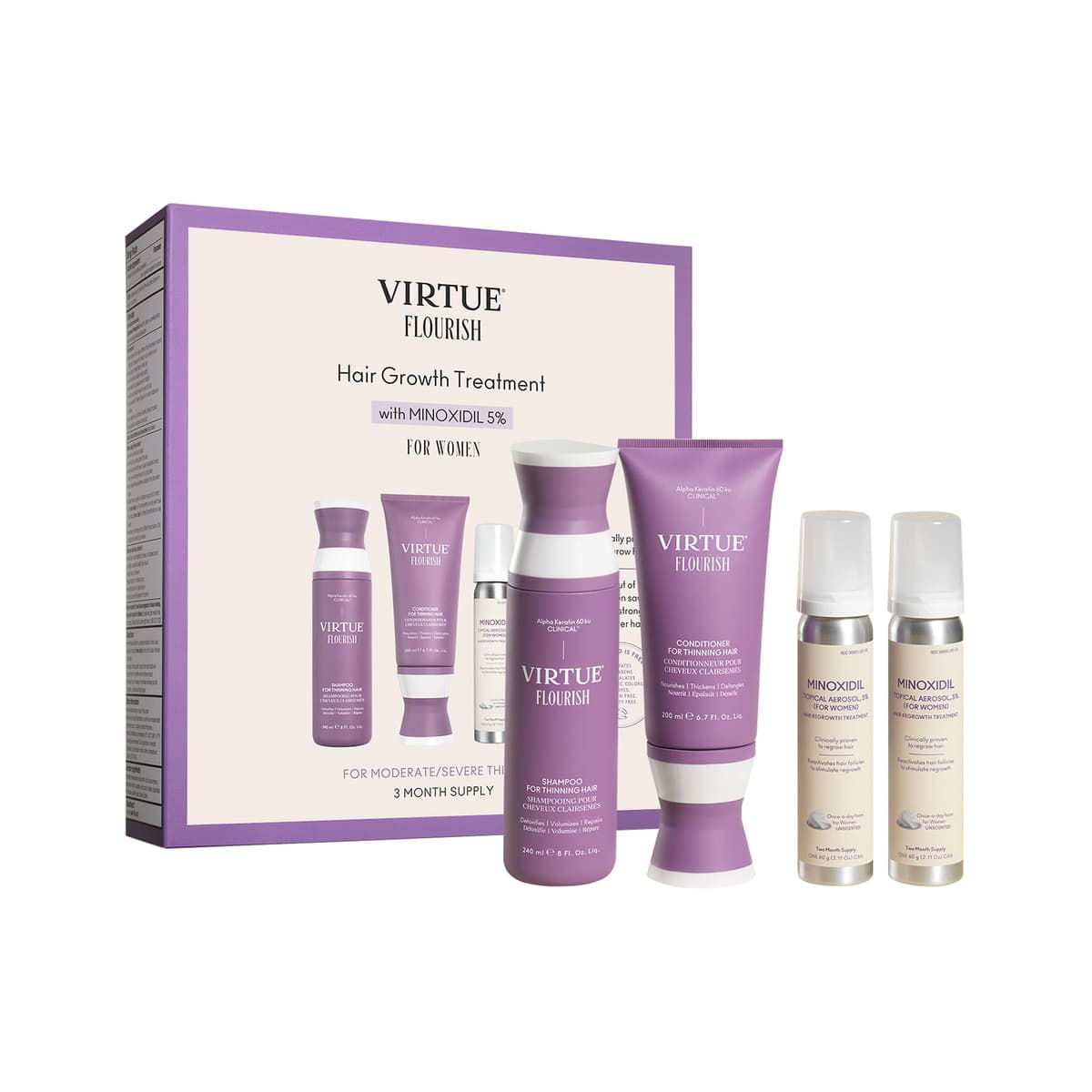 Flourish® Hair Growth Treatment Set with Minoxidil