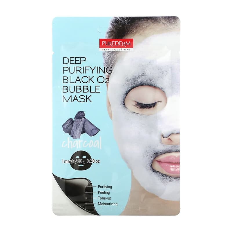 Deep Purifying Black O2 Bubble Beauty Mask, Charcoal