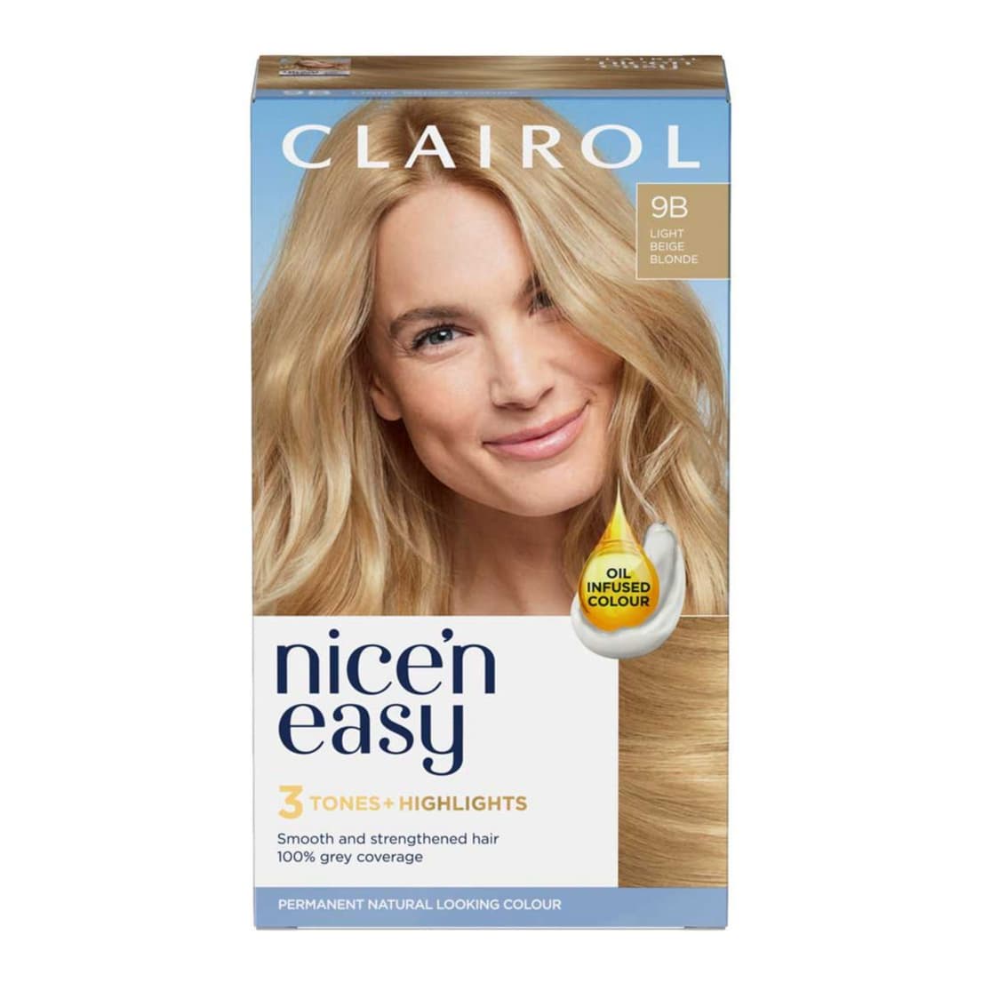 Clairol Nice'n Easy Crème Oil Infused Permanent Hair Dye 9B Light Beige Blonde