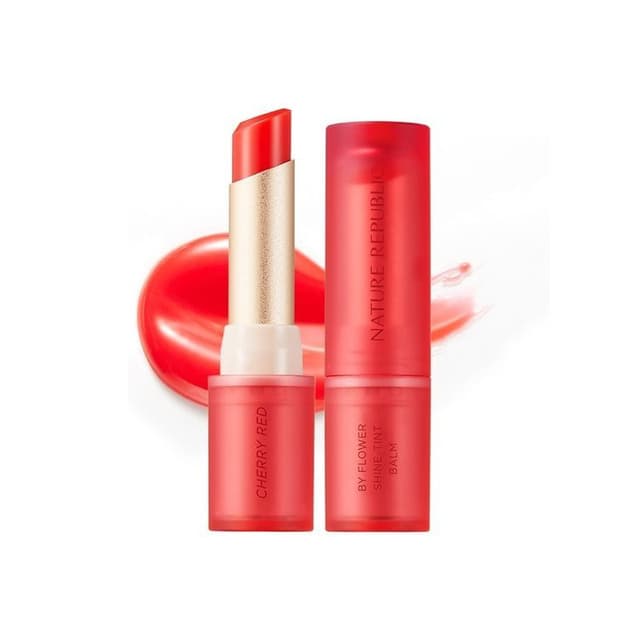 By Flower Shine Tint Balm, #02 Cherry Red
