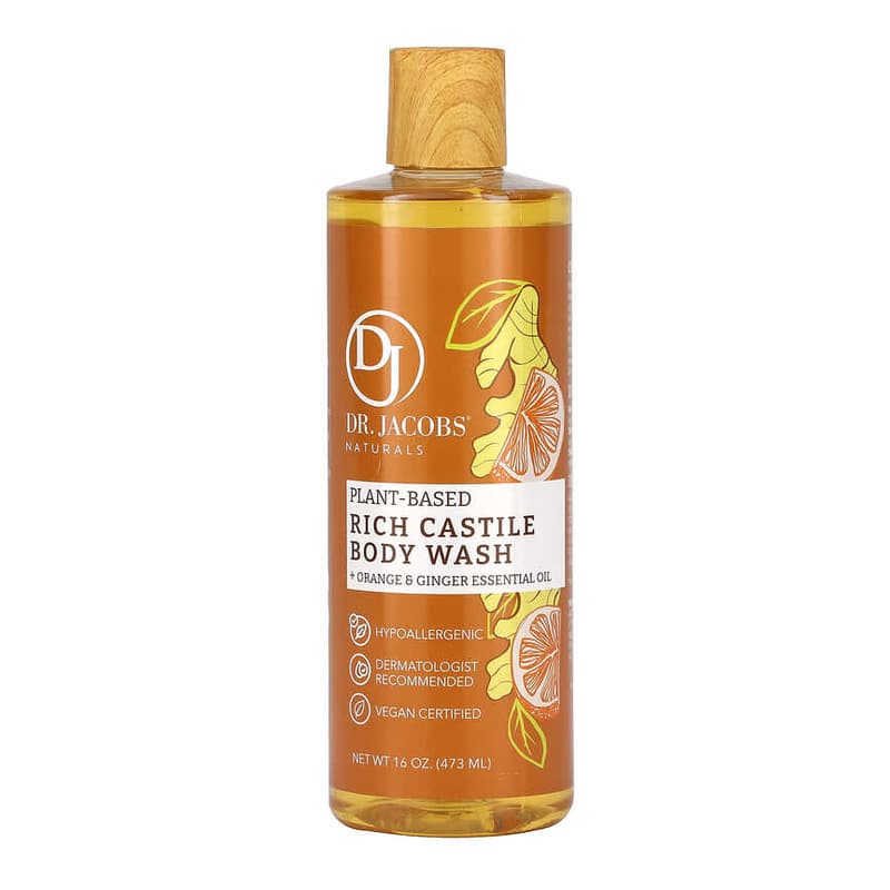 Plant-Based Rich Castle Body Wash, Orange & Ginger Essential Oil