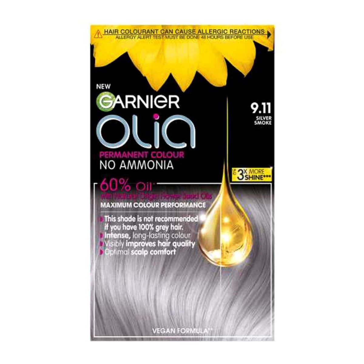 Olia Bold 9.11 Metallic Silver No Ammonia Permanent Hair Dye