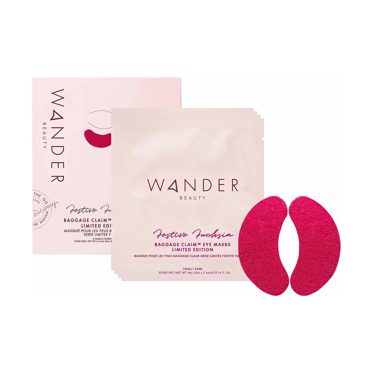 Baggage Claim Limited Edition Eye Masks - Festive Fuchsia