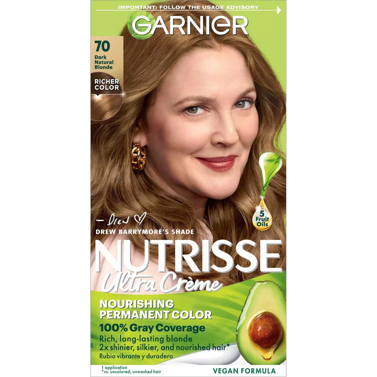 Nutrisse Nourishing Permanent Hair Color Creme, #70 Dark Natural Blonde