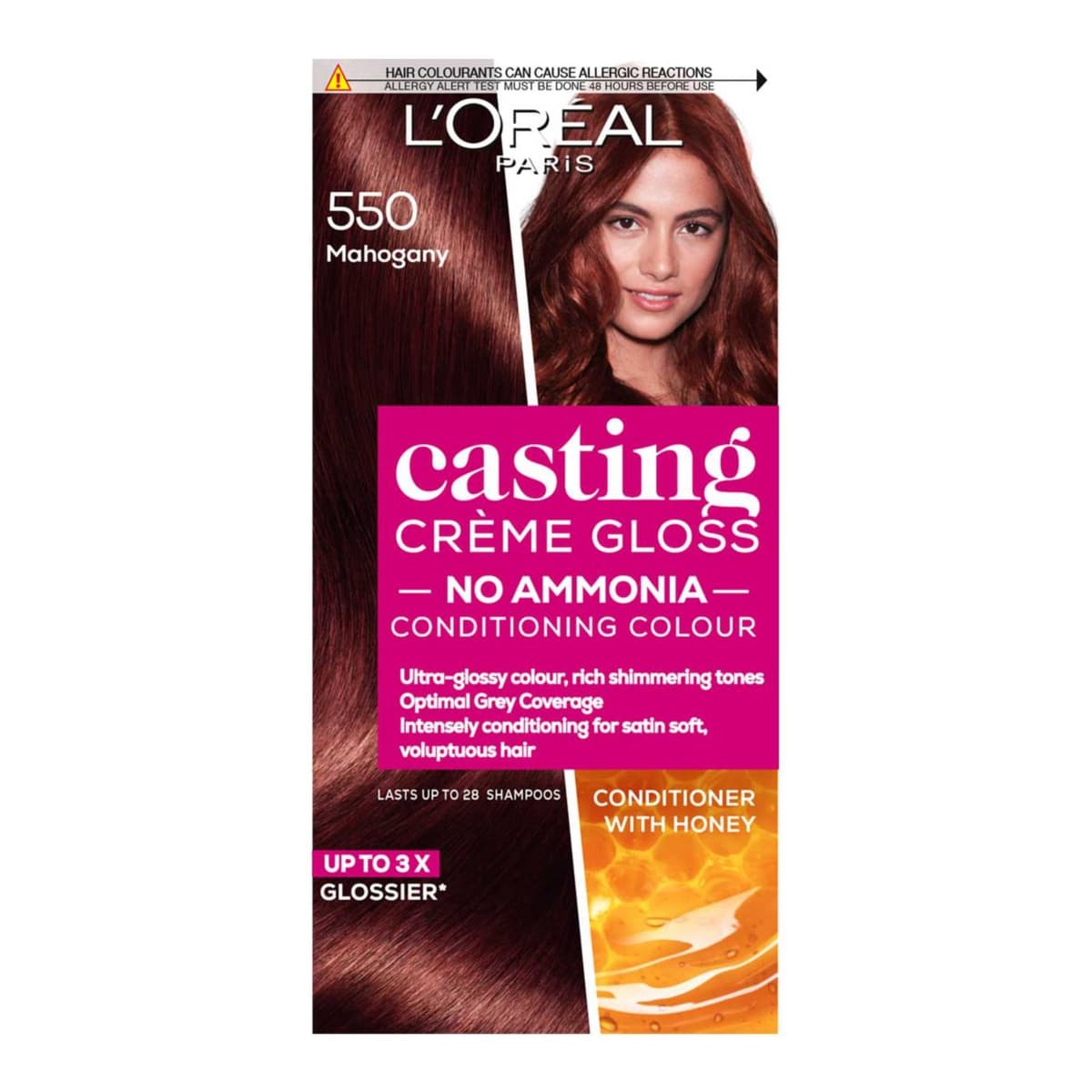Paris Casting Creme Gloss Semi-Permanent Hair Dye, Brown Hair Dye 550 Mahogany