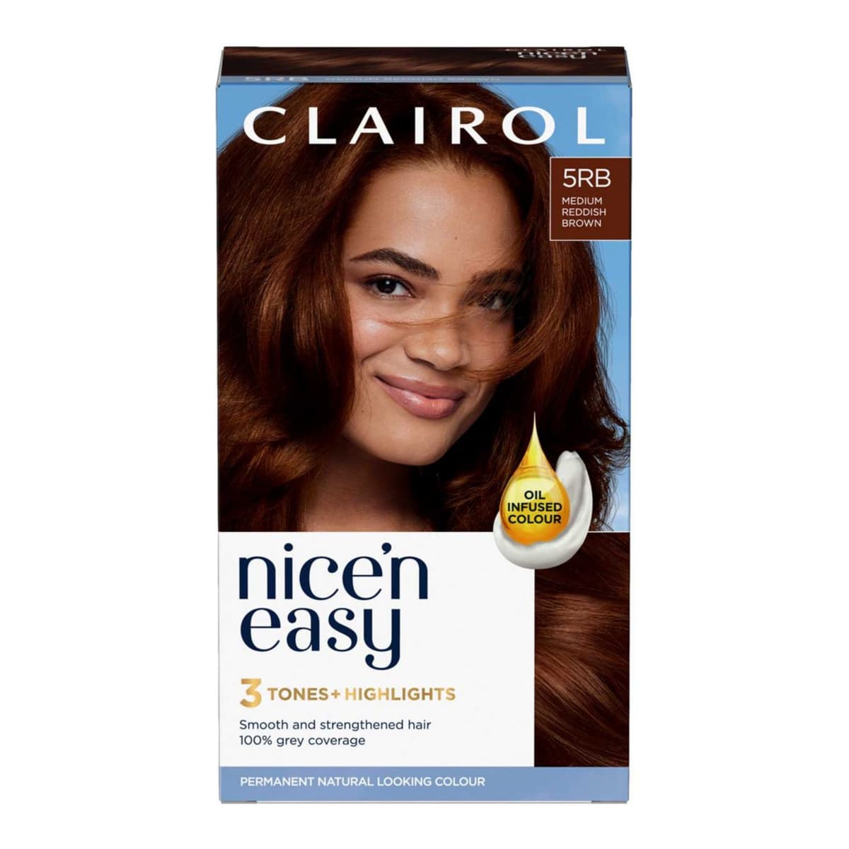 Clairol Nice'n Easy Crème Oil Infused Permanent Hair Dye 5RB Medium Reddish Brown