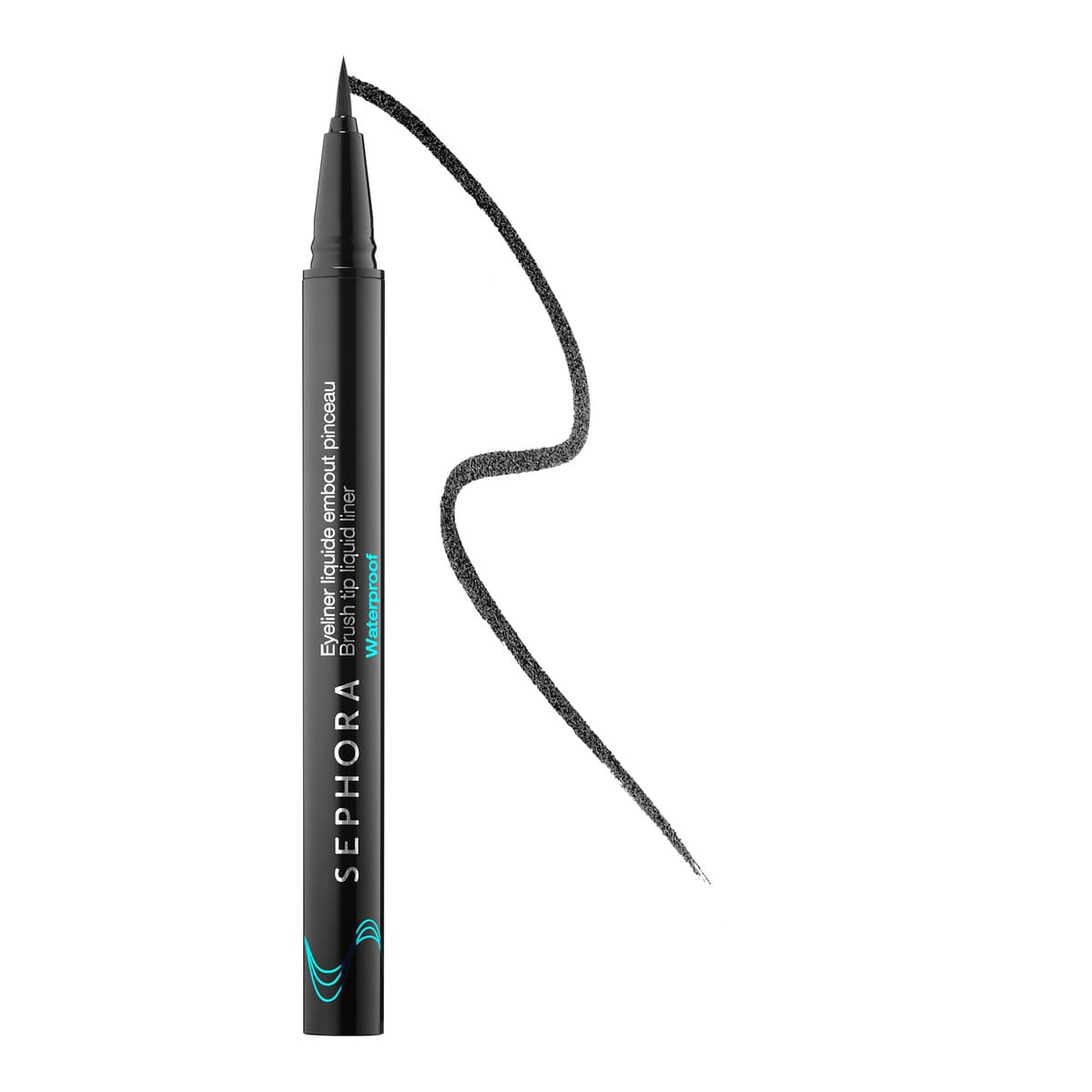 Hot Line Brush Tip Waterproof Liquid Eyeliner, #01 Black