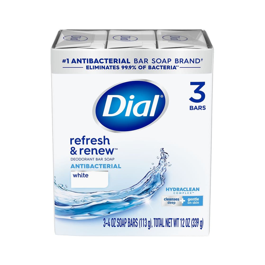 Antibacterial Deodorant Bar Soap White, White