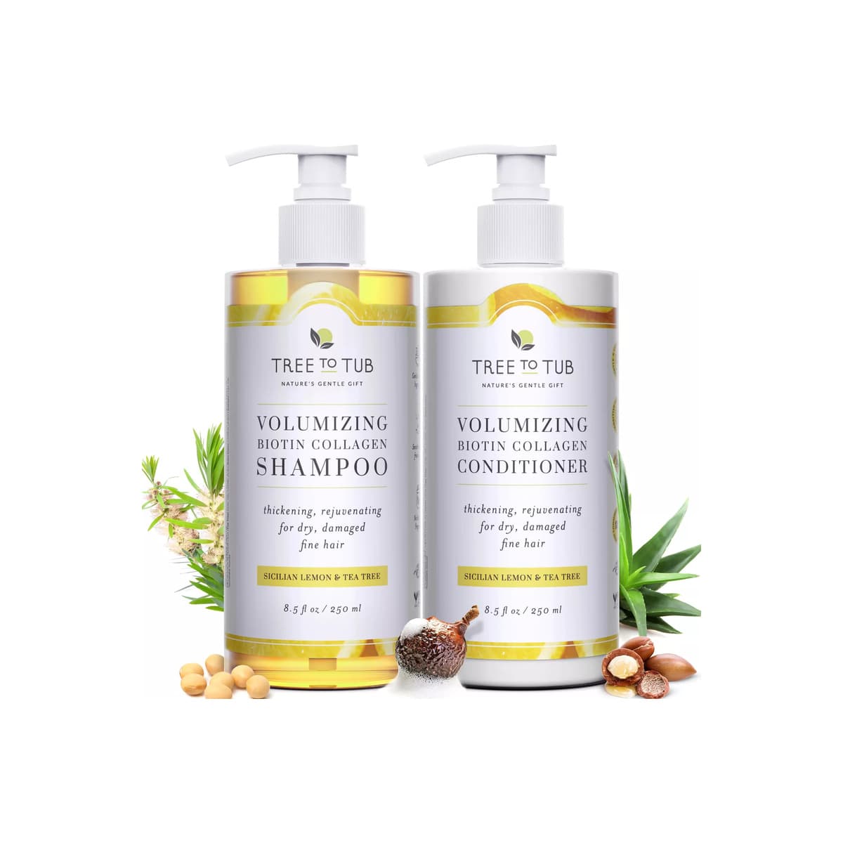 Biotin Shampoo and Conditioner - Gentle Hair Thickening Shampoo and Conditioner for Fine Hair, Sensitive Scalp Shampoo and Conditioner Set