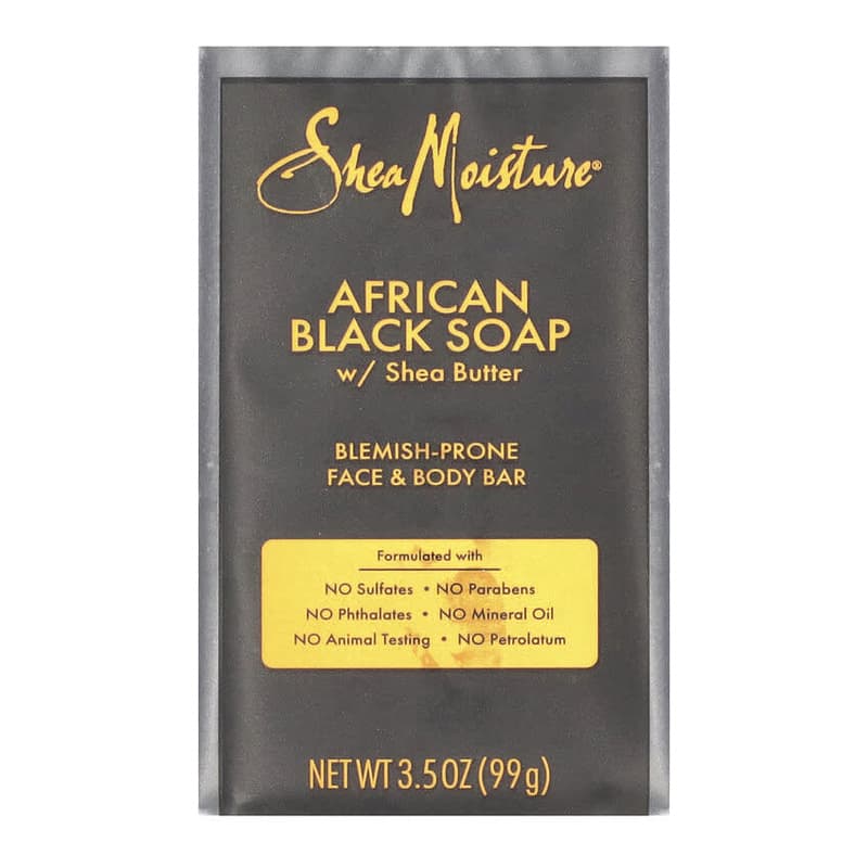 African Black Bar Soap with Shea Butter, Blemish Prone Face & Body