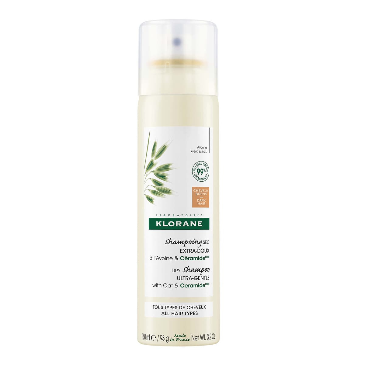 Extra-Gentle Tinted Dry Shampoo for Brown to Dark Hair with Oat and Ceramide LIKE