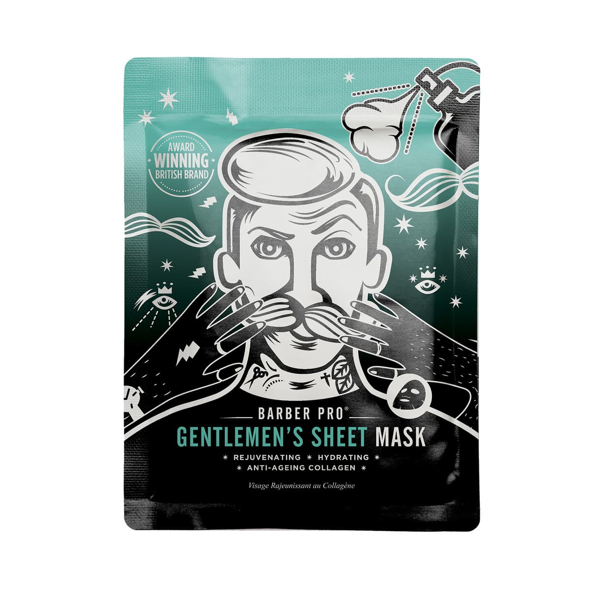 Gentlemen's Sheet Mask Rejuvenating and Hydrating with Anti-Ageing Collagen