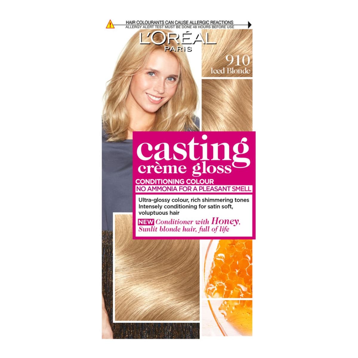 Paris Casting Creme Gloss Semi-Permanent Hair Dye, Blonde Hair Dye 910 Iced Blonde