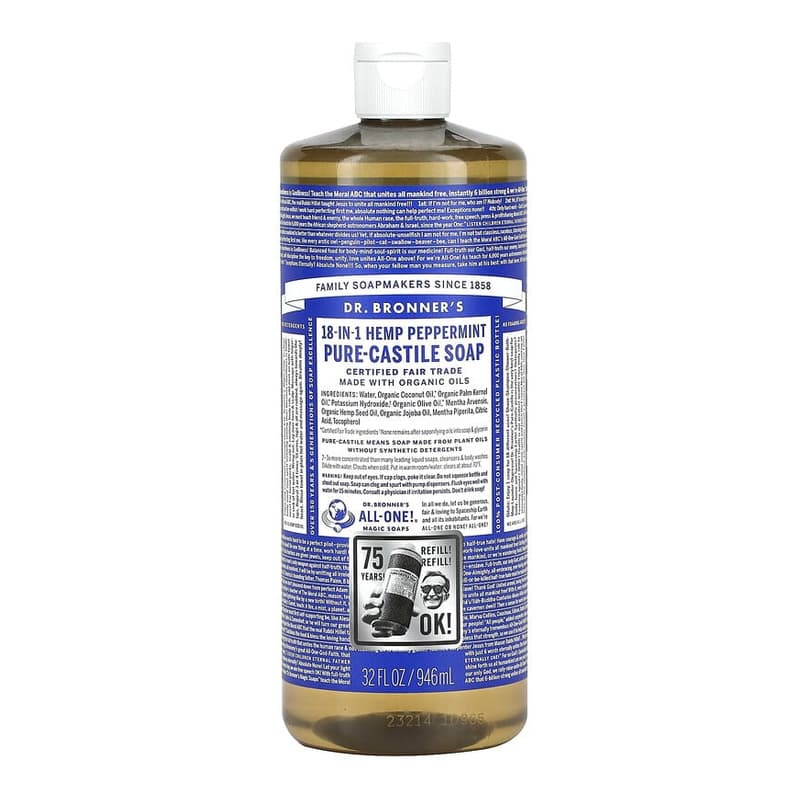 18-in-1 Hemp Pure-Castile Soap, Peppermint