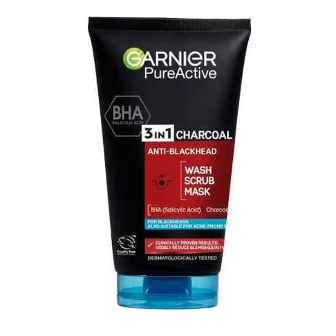 Pure Active 3in1 Charcoal Blackhead Mask Wash Scrub