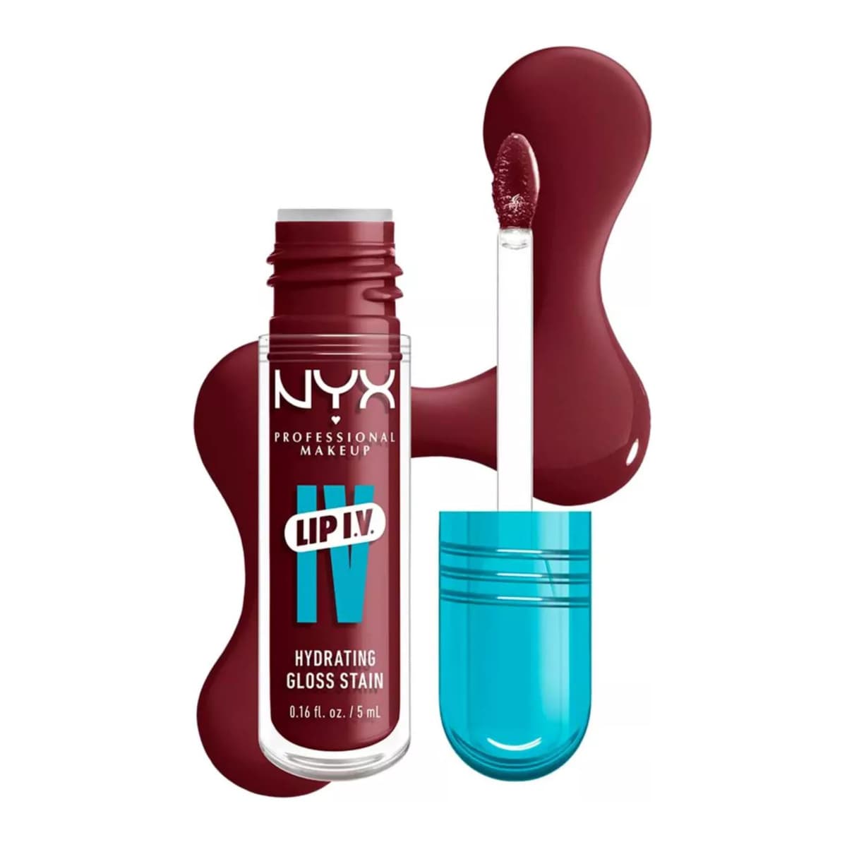 NYX Professional Makeup Lip IV Hydrating Gloss Stain, Lip Gloss, Drippin in Rose