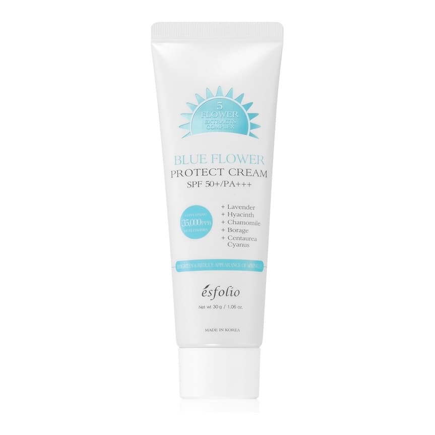 Protect Cream Blue Flower