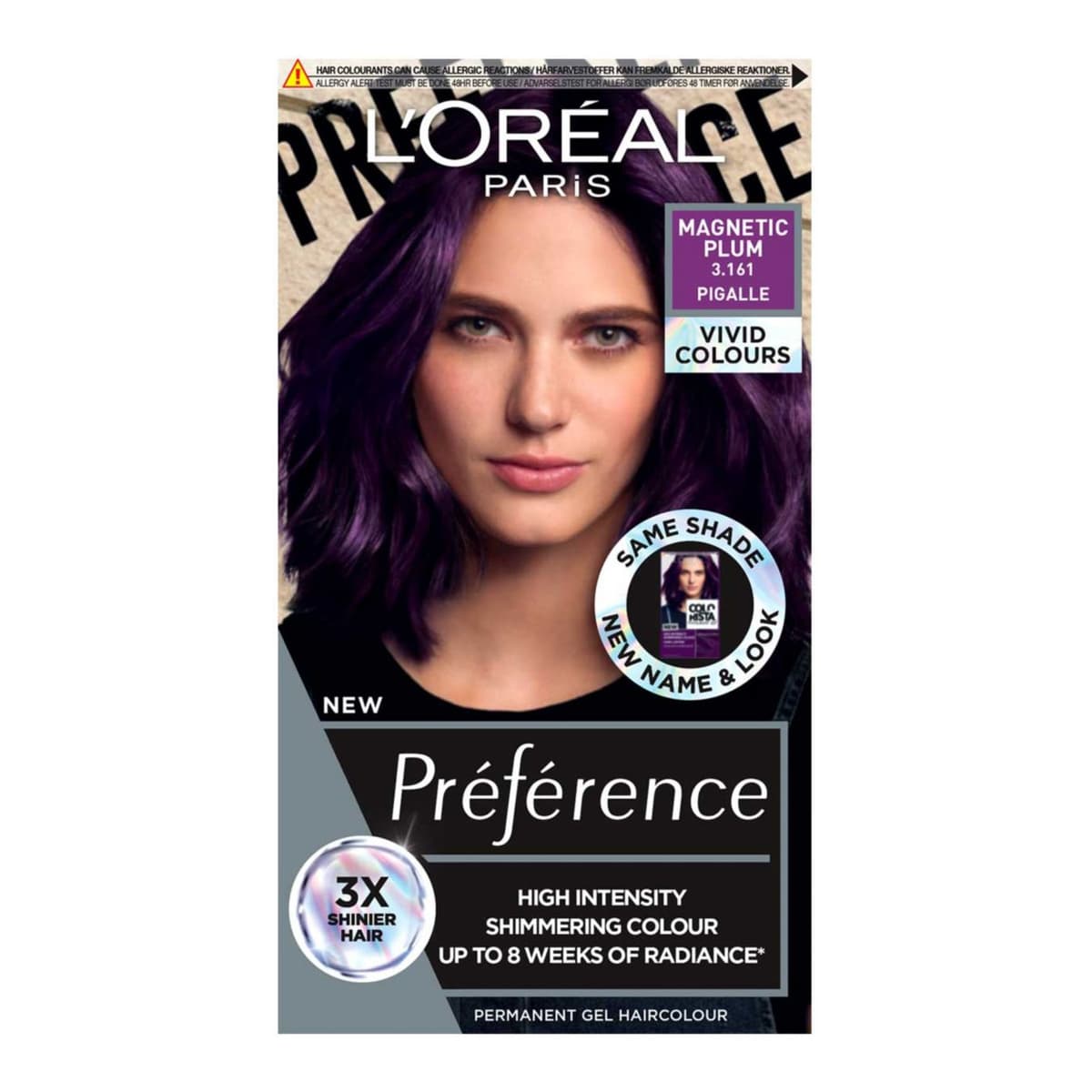 Paris Preference Vivids Permanent Hair Dye, Intense Luminous Colour, Magnetic Plum 3.16