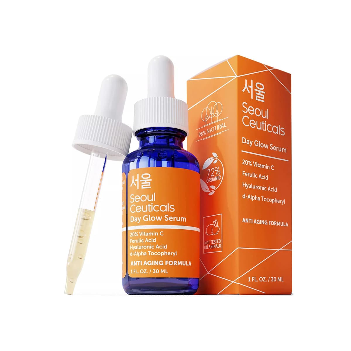 Korean Skin Care K Beauty - 20% Vitamin C Hyaluronic Acid Serum + CE Ferulic Acid Provides Potent Anti Aging, Anti Wrinkle