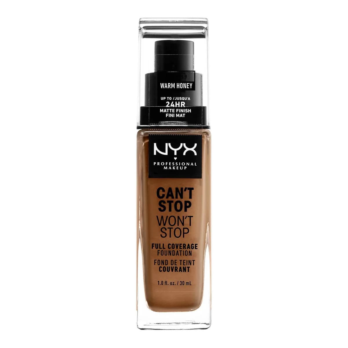 Can't Stop Won't Stop 24Hr Full Coverage Matte Finish Foundation, #15.9 Warm Honey