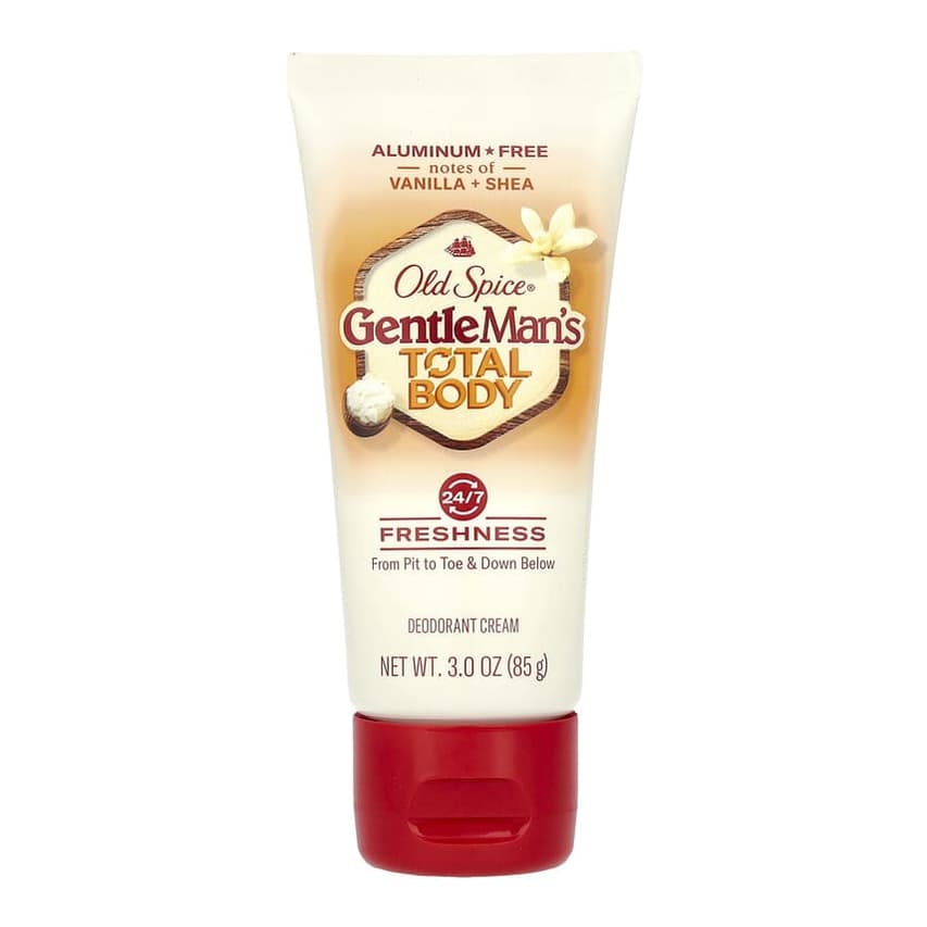 Gentle Man's Total Body, Deodorant Cream, Aluminum Free, Vanilla + Shea