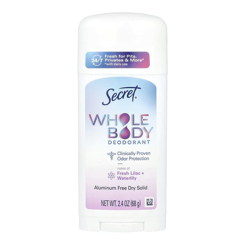Whole Body Deodorant, Aluminum Free Dry Solid, Fresh Lilac + Waterlily