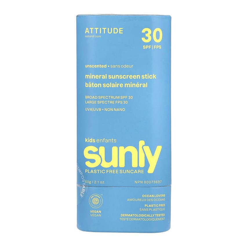 Sunly, Mineral Sunscreen Stick, For Kids, SPF 30, Unscented
