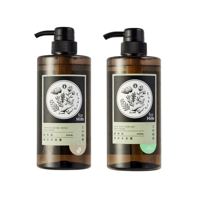 Tsaio Body Wash For Men, Caffeine Extra Fresh