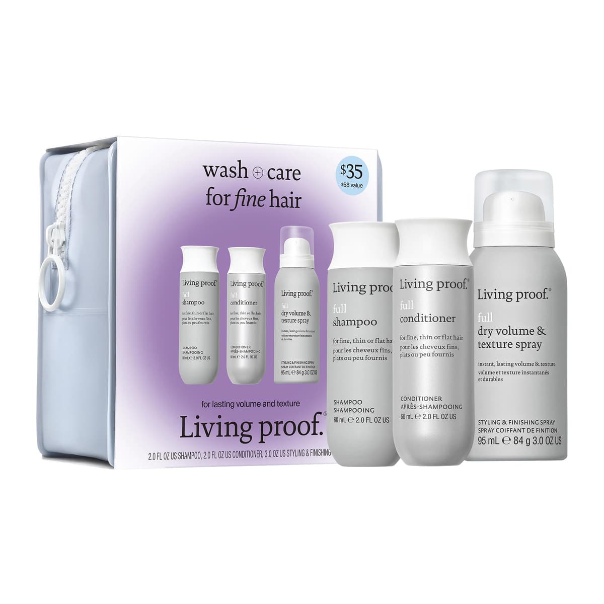 Mini Full Shampoo, Conditioner and Texture Spray Set