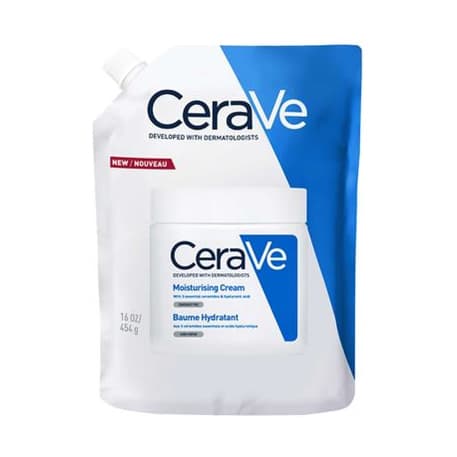 Moisturizing Cream Refill Pouch with Hyaluronic Acid & Ceramides for Dry to Very Dry Skin