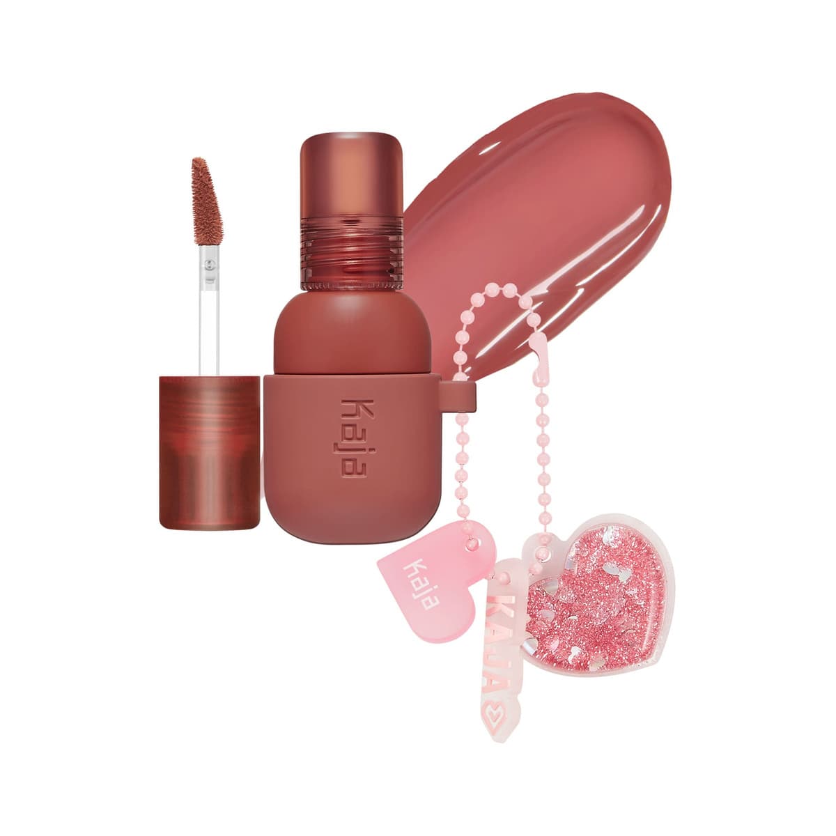 Jelly Charm Glazed Lip Stain & Blush With Keychain, #05 Peach Fizz