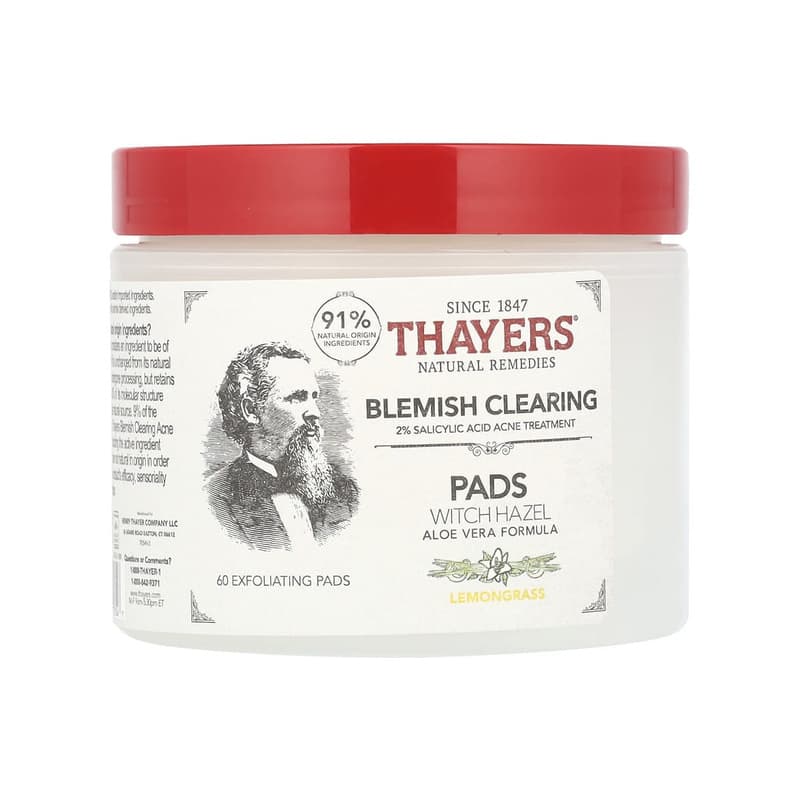 Blemish Clearing Witch Hazel Pads, Lemongrass