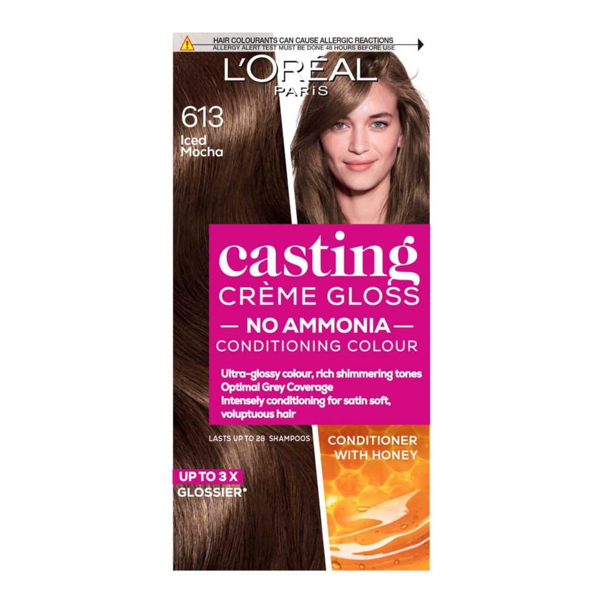 Paris Casting Creme Gloss Semi-Permanent Hair Dye, Brown Hair Dye 613 Iced Mocha