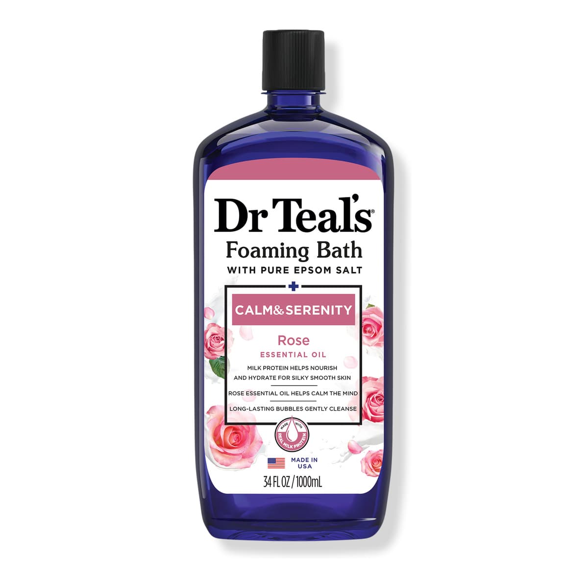 Foaming Bath with Pure Epsom Salt, Calm & Serenity with Rose