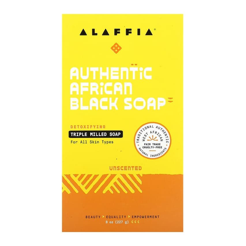 Authentic African Black Soap, Triple Milled, Unscented