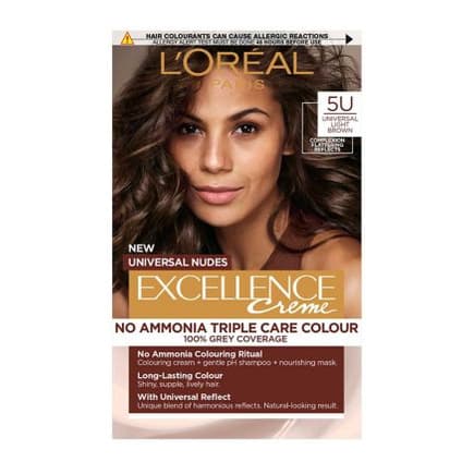L’Oréal Paris Excellence Crème Universal Nudes Ammonia Free Permanent Hair Dye, 5U Universal Light Brown
