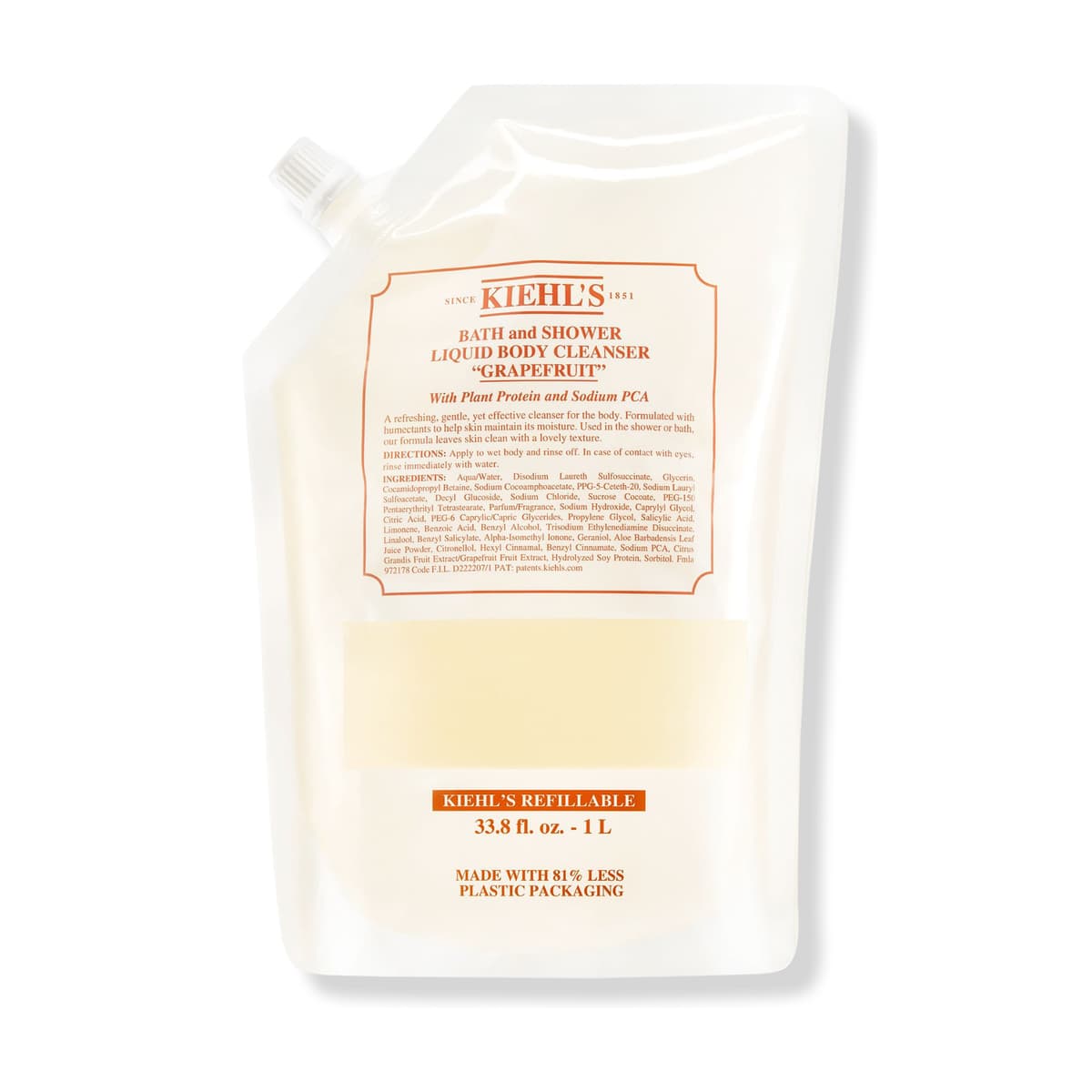 Bath and Shower Refillable Liquid Body Cleanser Refill