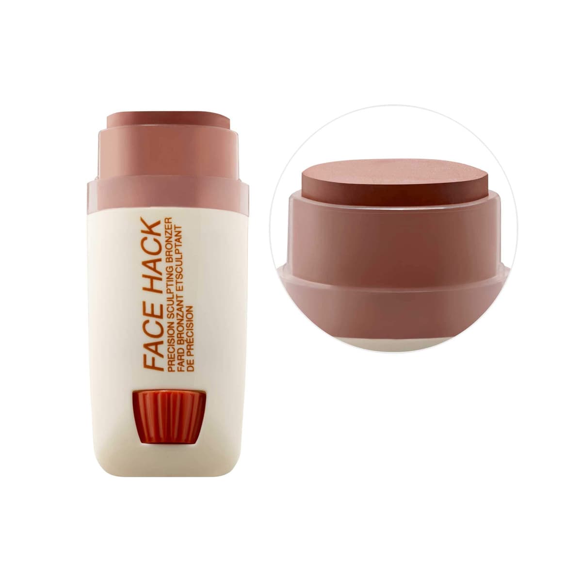 FACE HACK Precision Sculpting Cream Contour Bronzer Stick, Tan Dark