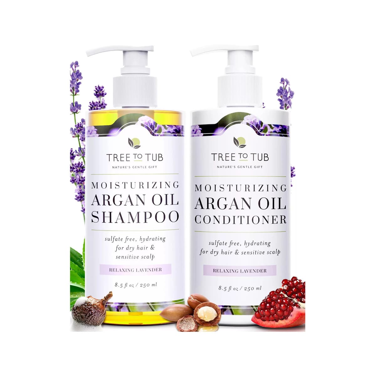 Hydrating Sulfate Free Shampoo and Conditioner Set for Dry Hair, Dry Scalp Moisturizing Argan Oil Shampoo and Conditioner for Women & Men