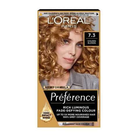 L’Oréal Paris Preference Permanent Hair Dye, Luminous Colour, Golden Blonde 7.3