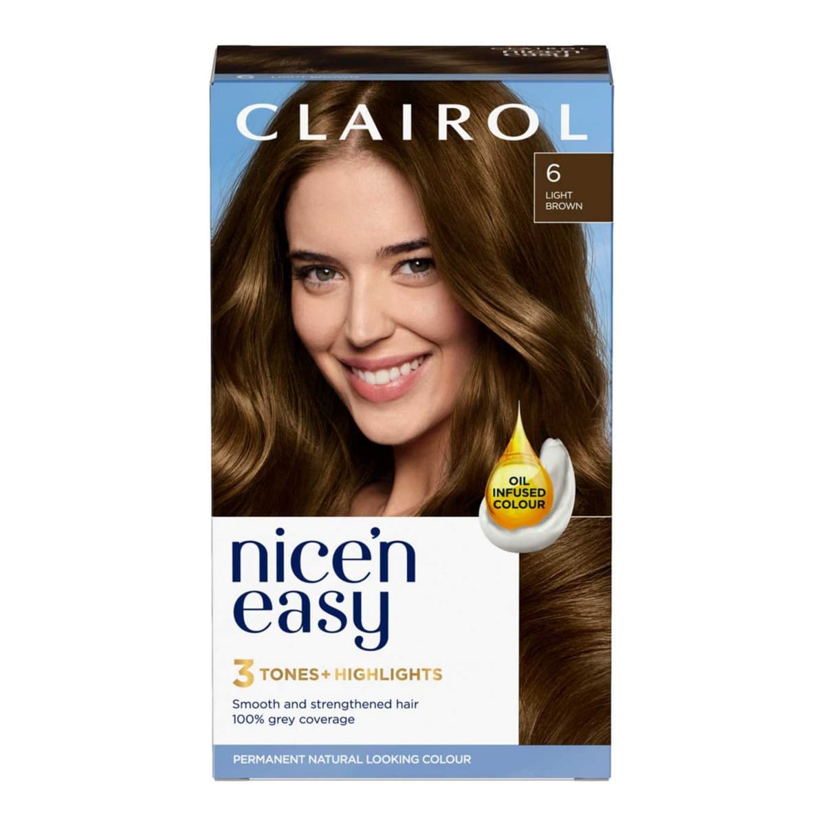 Clairol Nice'n Easy Crème Oil Infused Permanent Hair Dye 6 Light Brown