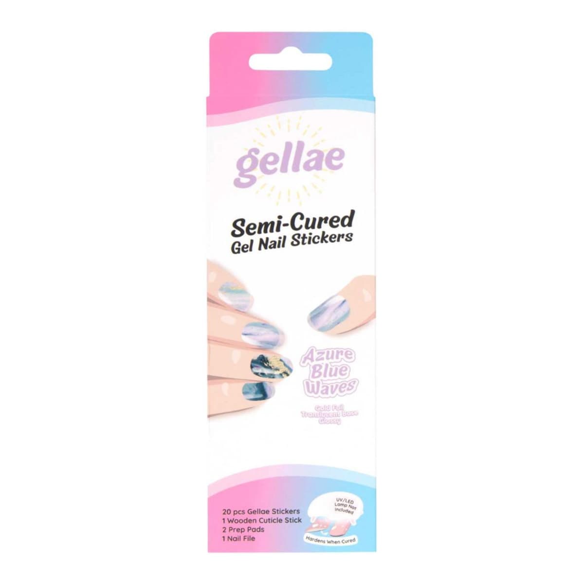Gel Nail Sticker Azure Blue Waves