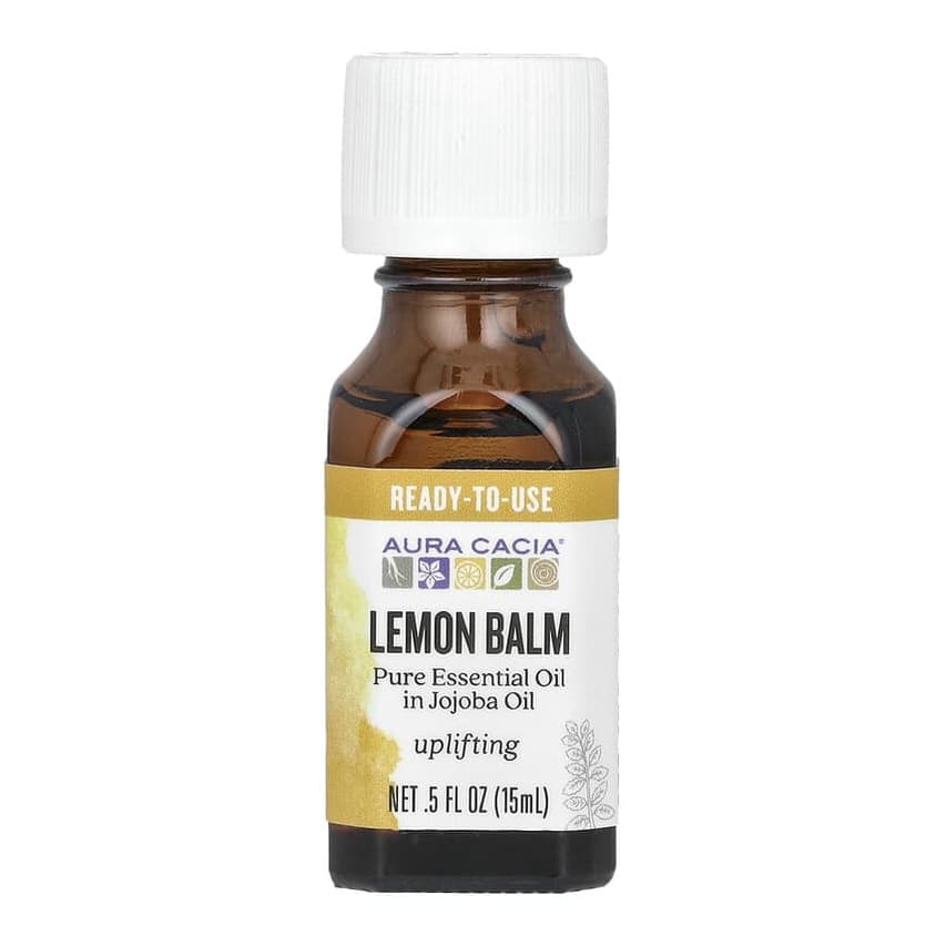 Pure Essential Oil in Jojoba Oil, Lemon Balm