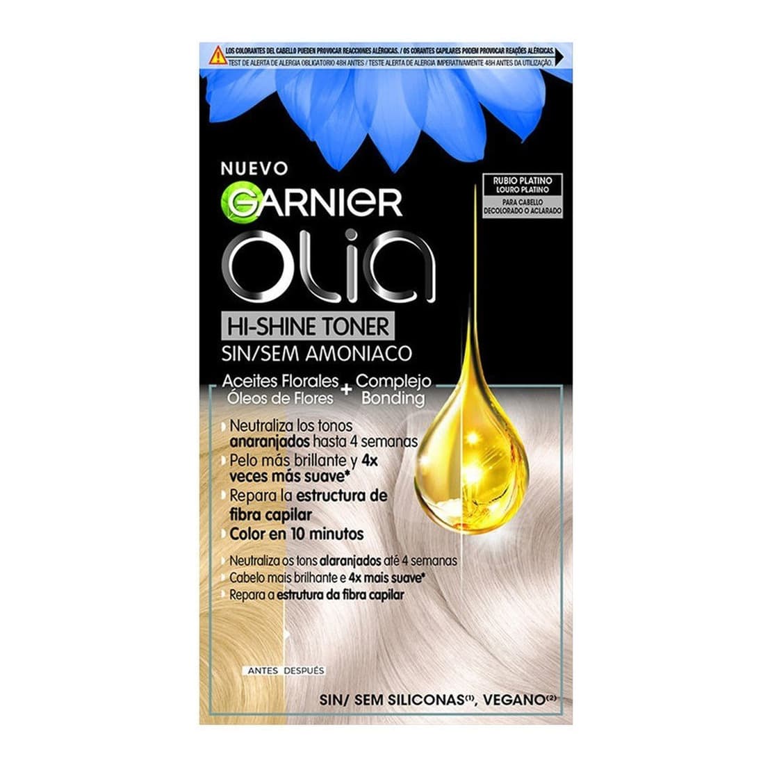 Olia Hi-Shine Toner Platinum Blonde Semi-Permanent Hair Dye