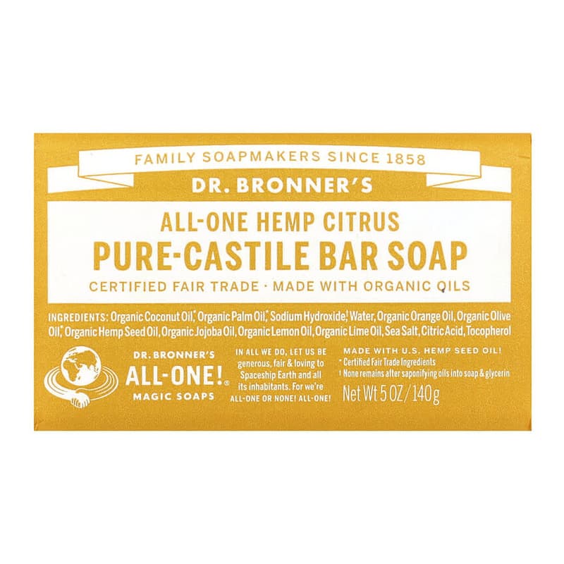 Pure Castile Bar Soap, All-One Hemp Citrus