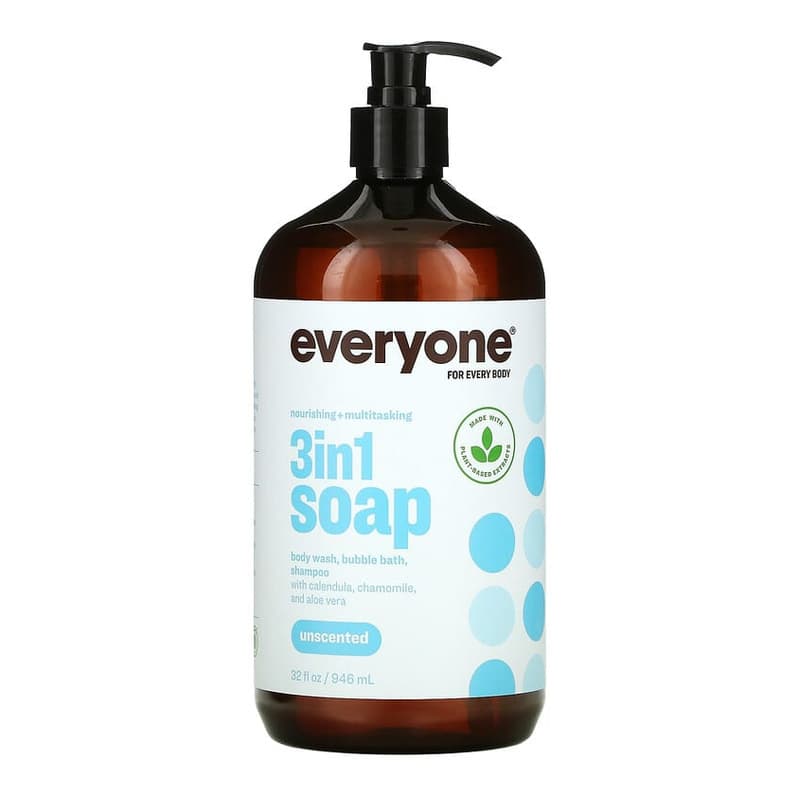 3 in 1 Soap, Body Wash, Bubble Bath, Shampoo, Unscented