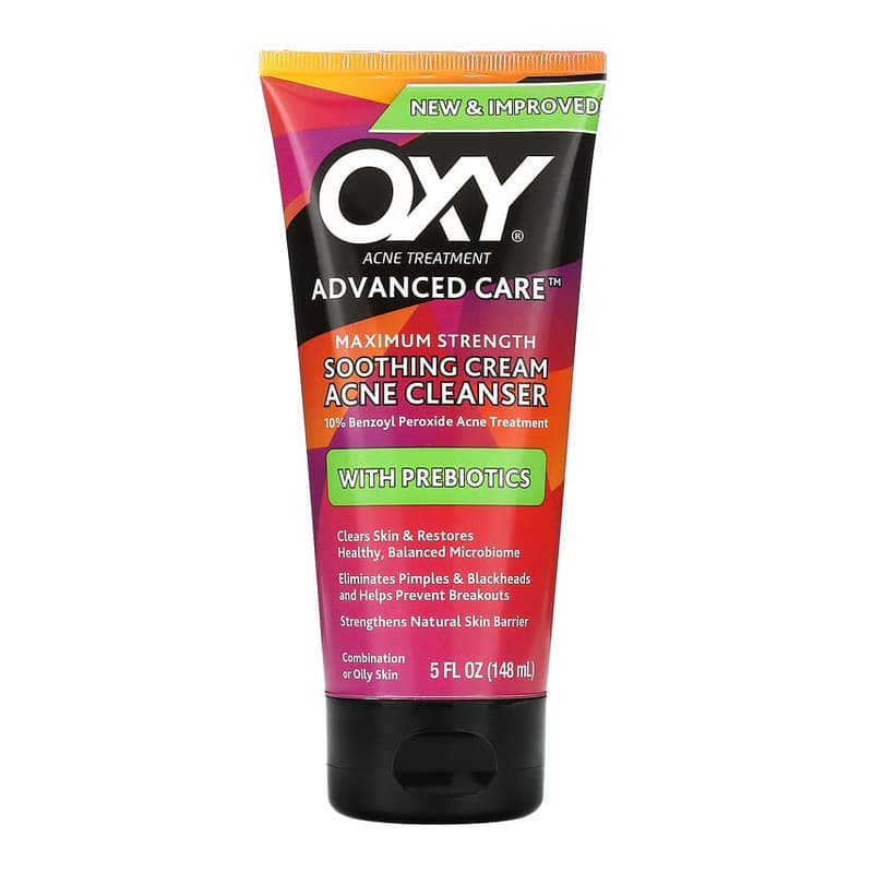Soothing Cream Acne Cleanser with Prebiotics, Maximum Strength