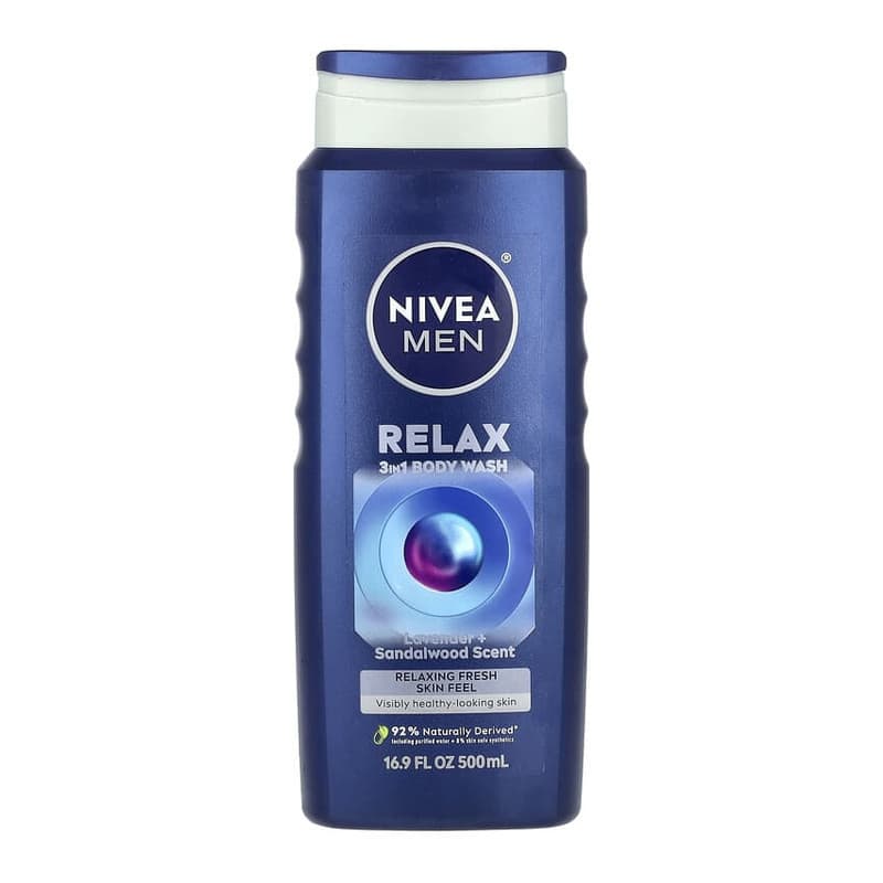 Men, Relax 3 in 1 Body Wash, Lavender + Sandalwood