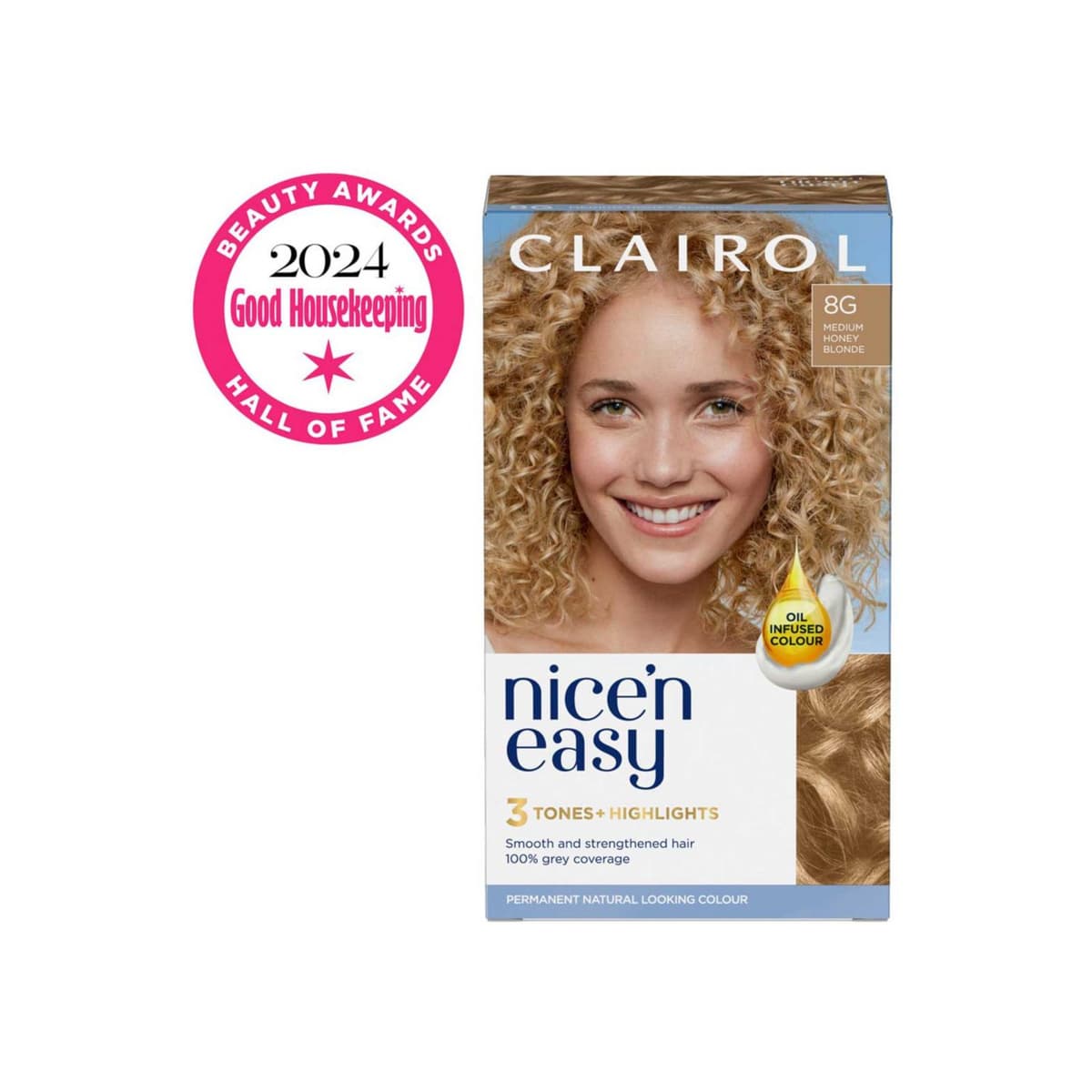 Clairol Nice'n Easy Crème Oil Infused Permanent Hair Dye Medium Honey Blonde